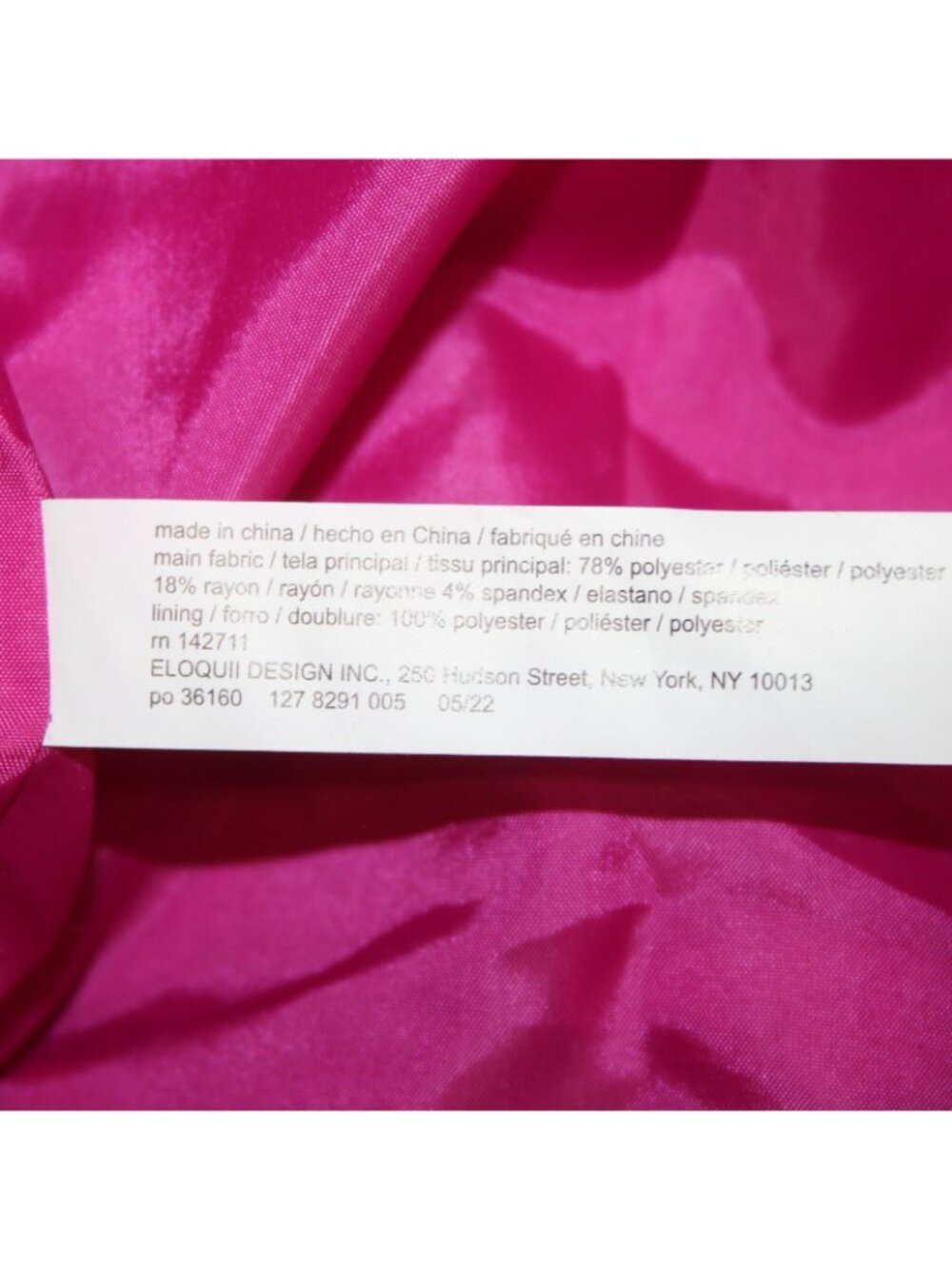 Eloquil Jacket Sz 14 Pink Rhinestones Belted Collared Pockets Poly Rayon - Picture 9 of 13